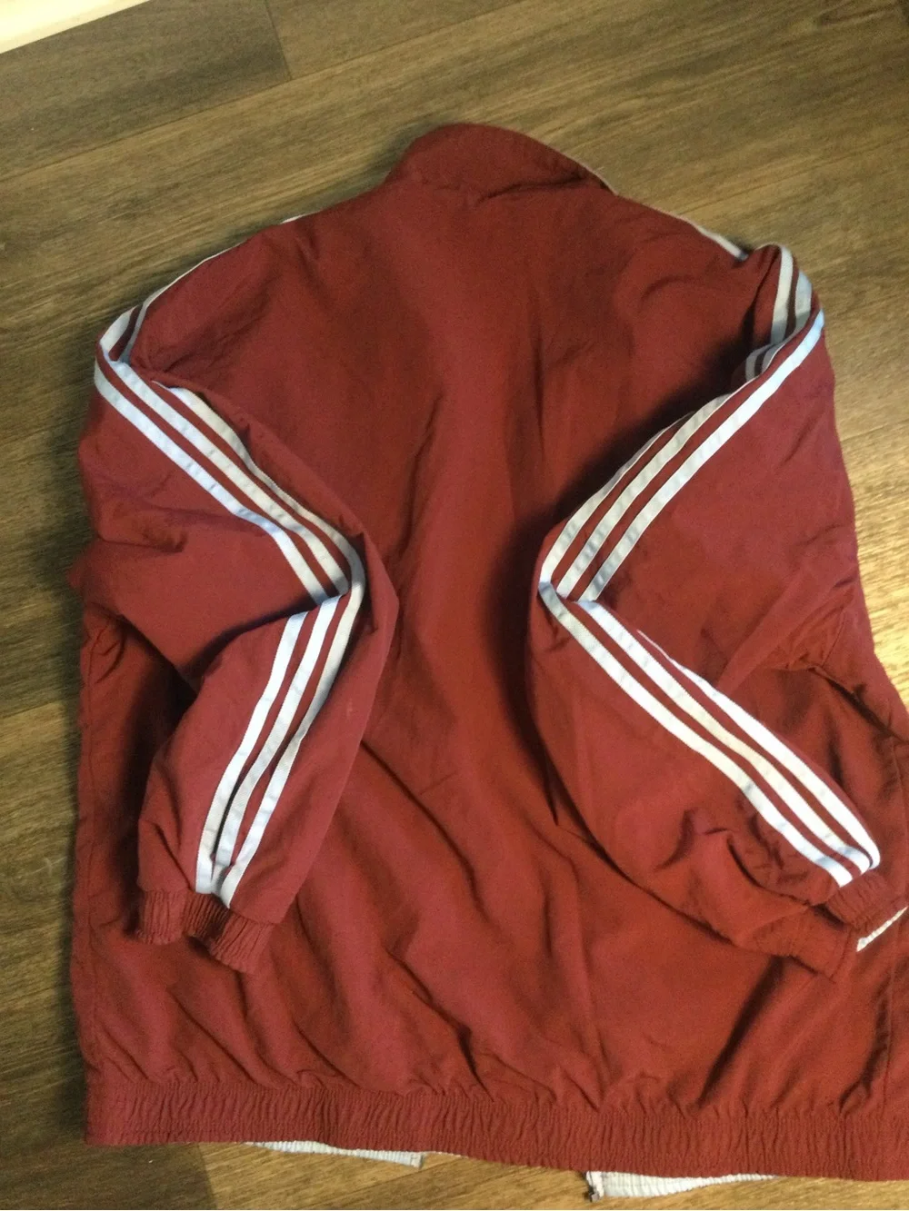 adidas Men's Maroon and Light Gray Bomber Jacket